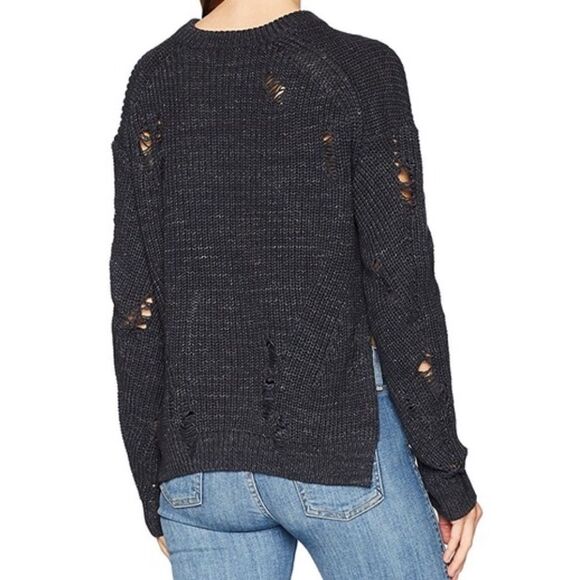 AG Adriano Goldschmied Finn Crewneck Tattered Knit Sweater Distressed - Picture 2 of 13